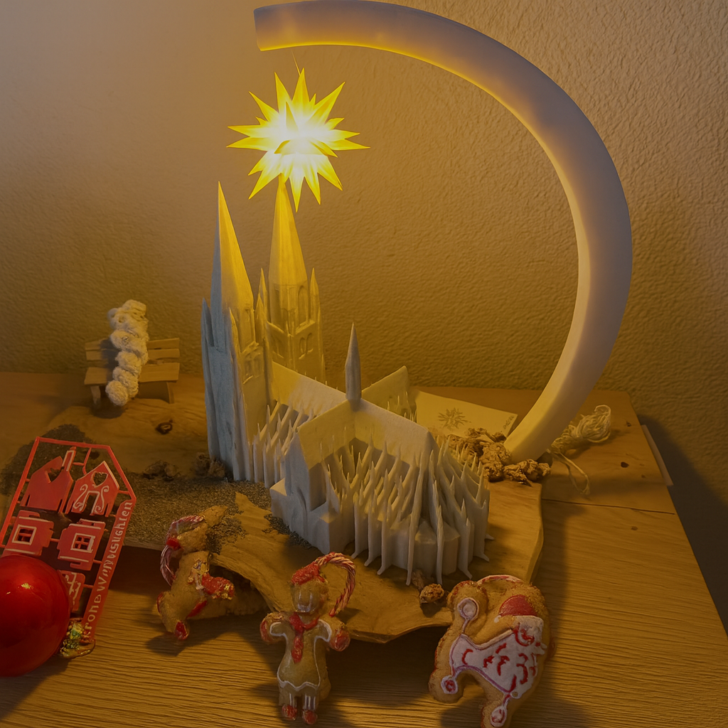 „Domlicht“ – Weihnachtsdeko mit Kölner Dom & Herrnhuter Stern